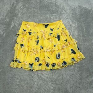 Lauren Ralph Lauren Yellow Floral Ruffle Skirt Size 12 NWT 0922